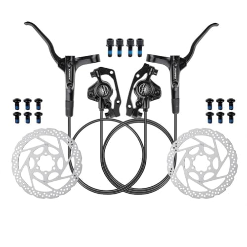 For Shimano MT200 Hydraulic Disc Brake Set for Mountain Bikes C Dual-Piston Oil Brake with Aluminum Alloy Lever 160mm/140mm Rotors Mineral Oil Front & Rear Braking Control