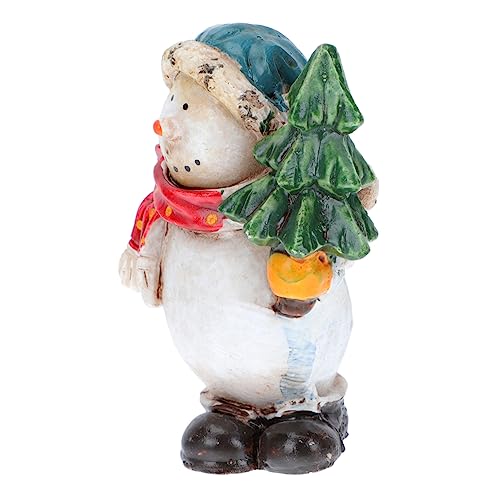 KONTONTY Figurine De Bonhomme De Neige Décorative Peinte À La Main Artisanat Unique De Noël pour La Décoration De Noël À La Maison