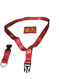 32' Fire Fighter Department Red/Yellow Printed Lanyard With Detachable Key Ring