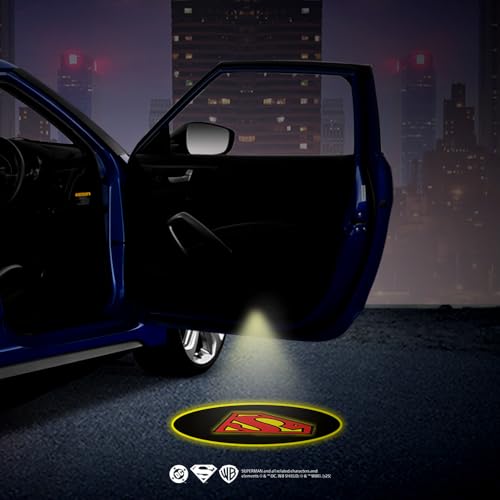Image of Involve DC Superman Logo Projector LED Car Door Lights - Set of 2 Pcs | Wireless Courtesy Welcome Lights with Shadow Ghost Logo|OFFICIAL Licensed DC MERCHANDISE from Warner Bros | Car accessories 2025