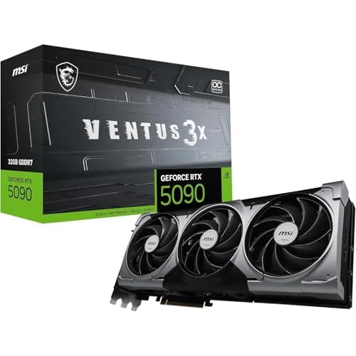 MSI GeForce RTX 5090 32G Ventus 3X OC — 32GB GDDR7 (28Gbps/512-bit), PCIe 5X 8, Boost: 2437 MHz, HDMI 2.1b, DisplayPort 2.1b