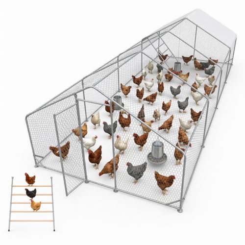 Image of Heavy Duty Metal Chicken Coop with Hardware Cloth (235 inch L x 118 inch W x 77.99 inch H)