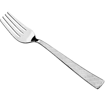 Belgia Cielo Cutlery Stainless Steel Dinner/Dessert Fork Set for Home/Kitchen/Dining, Set of 6 Pieces, Large (OC, DF)