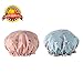 Produktbild DEWUFAFA 2Pack Hochwertige Duschhaube Doppelte Schichten Bad Caps wasserdichte Gummiband-Bad-Kappe Baden Haar Mütze Küche Cap (Color : D)