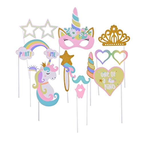 CHILDWEET 12 Uds Accesorios para Fotos De Unicornio Suministros para Fiestas Accesorios para Fotos De Fiesta Accesorios para Fotos De Fiesta