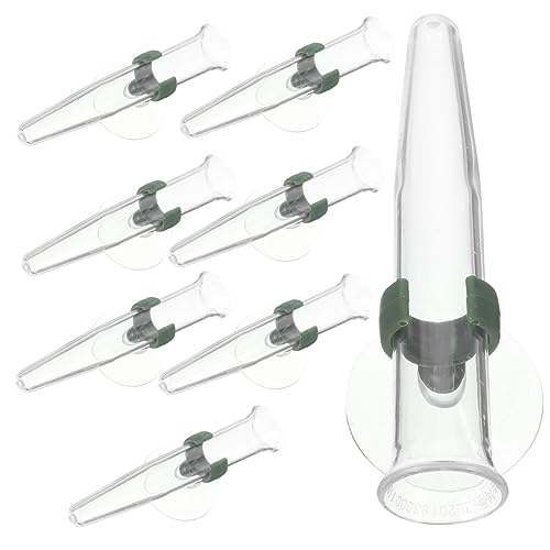 FUNOMOCYA 8pcs Plastic Flower Water Tubes Suction Cup Floral Vials Flower Arrangement Supplies