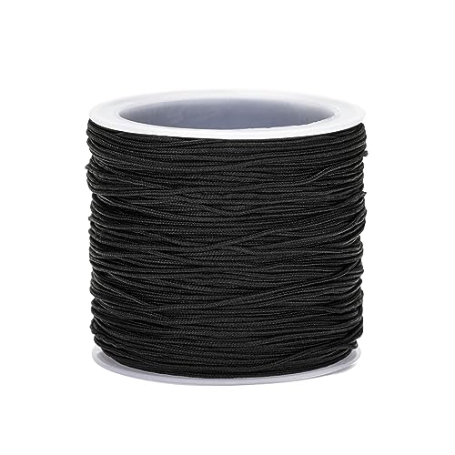 jijAcraft 110 Yards Black Nylon Cord, 0.8mm Black Braided Lift Shade