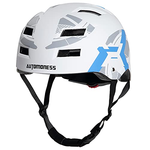 Automoness Skateboard Helmet Multi Sports Bike Cycling Scooter Inline Roller Skating Longboard 3 Sizes Adjustable Lightweight Ventilated Protective Helmet for Kids Youth Adults