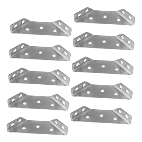 OUNONA 10pcs Stainless Steel Corner Code Braces Brackets Corner Bracket Corner Connectors for Wood Corner Braces Stainless Steel Furniture Corner Connectors Angle Brackets Universal Shelf