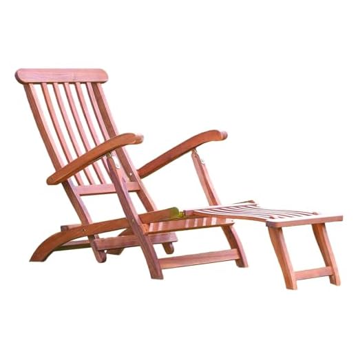 Foldable Wooden Sun Lounger with Adjustable Backrest & Footrest - Weather-Resistant Acacia Wood Recliner Chair for Garden, Patio & Poolside, Cushioned Seat, Ergonomic Armrests & Space-Saving Design