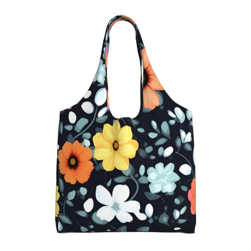Beautiful colourful flowers Printed canvas bag Women's fashionable shoulder bag