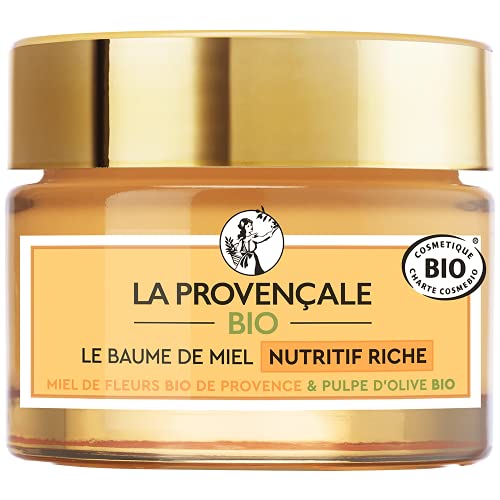 La Provençale Bio – Baume de Miel Nutritif Riche – Miel de Fleurs Bio IGP Provence et Pulpe d'Olive Bio – Pour Tous Types de Peau Même les Plus Sensibles - 50 ml