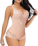 【 Formende Body 】 Der Figurformende Unterwäsche Bauchweg für Damen verfügt über einen V-förmige Ausschnitt, der mit verzierte Spitze voll an der Büste badeckt, und der die Büste mäßig anzuheben und aneinander zusammenzurücken helfen. Die Spitze BH einschließlich keinen Bra Pads. Die ganze Body Shaper Unterwäsche mit hochem Stretch kann sich von oben nach unten festhalten, um die Büste, Bauch und Taillen mäßig zu formen, und die glatte Körperkurve zu betonen. Man fühlt sich auch nicht eingeengt.