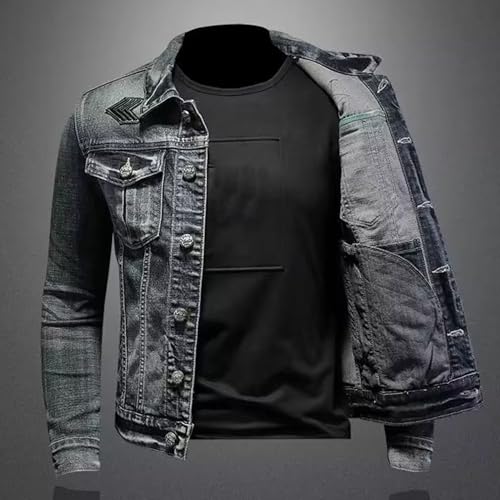 Chaqueta de mezclilla para hombre estilo vaquero vintage miniatura 5