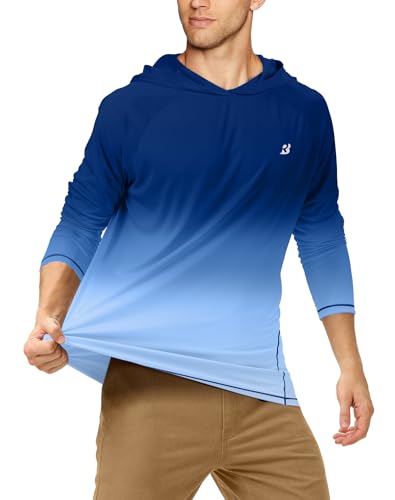Image of Roadbox Mens Fishing Sun Hoodie, Long Sleeve UPF 50+ UV Protection Shirts