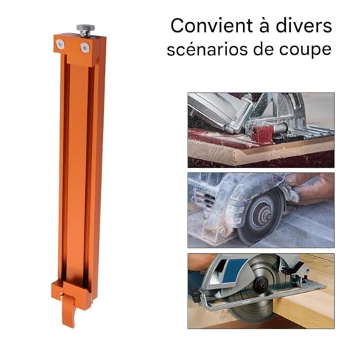 Guide de coupe pour scie circulaire avec serre-joint antidérapant pour menuiserie - 7