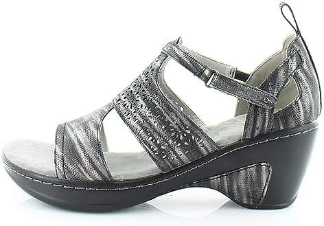JBU by Jambu Women's Bonita Wedge Sandal, Black Shimmer, 9.5 | Image 1