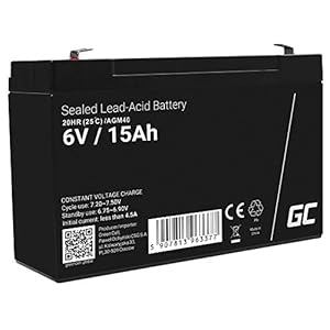 Green Cell AGM40® AGM 6 V 15 Ah accu VRLA loodaccu loodaccu accubatterij cyclusbestendig onbemannt speelgoed elektrisch…
