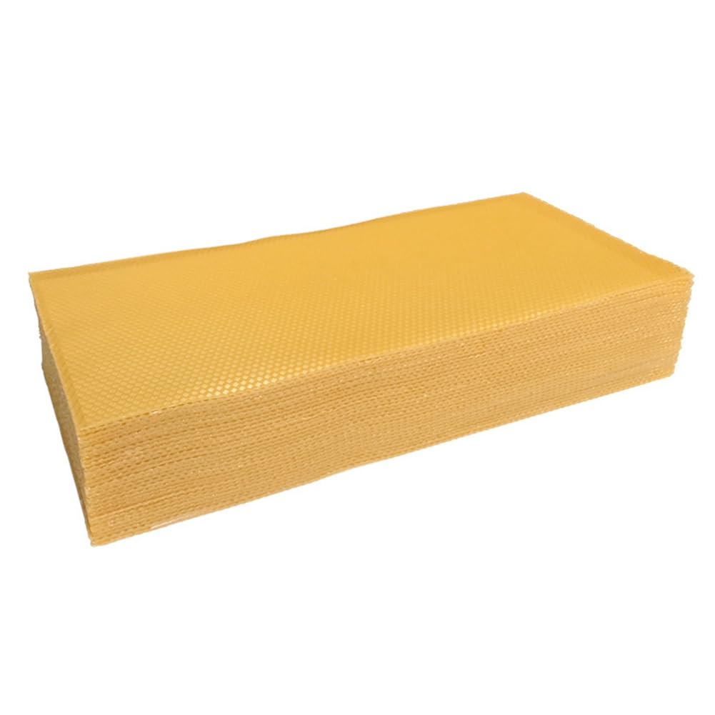 Ehwisbe 30Pcs Bee Hive Foundation Sheets, Deep Beeswax Foundation Sheets For Bee Frames Beekeeping Tools 41.5X19.5cm