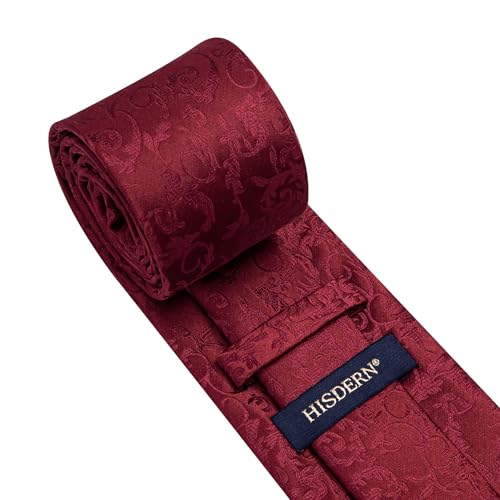 Image of HISDERN Ties for Men Paisley Floral Tie Handkerchief Classic Woven Business Formal Necktie and Pocket Square Set Wedding