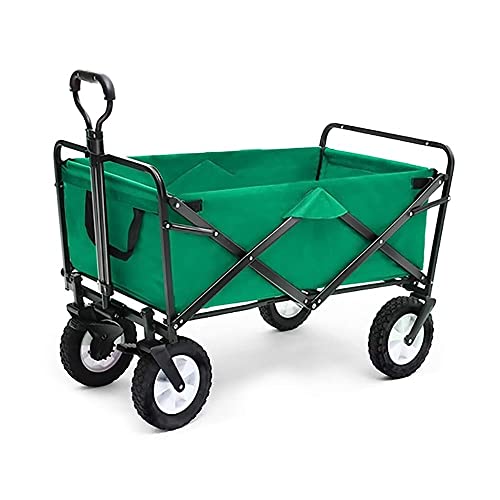 CCYENG Wäschewagen Handwagen, Zusammenklappbarer Gartenwagen, Hochleistungswagen, Multifunktions-Einkaufswagen Für Outdoor-Camping, Angeln, Ziehwagen Mit 4 Rädern, Tr