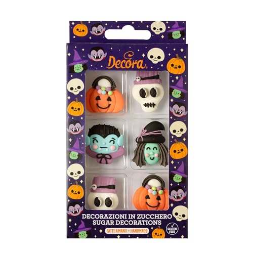 Decora, 0500440, Confezione da 6 Decorazioni Horror, In Zucchero