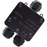 MABUSIYI IP68 Waterproof Junction Box, Outdoor Electrical Junction Boxes, Outdoor Cable Connectors Wire Connector Electrical Junction Box for 5-12 MM Diameter Cable (3-Way), Black