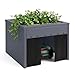 Nicoman Robotic Lawn Mower Garage with Planter Box, Grey, Metal, 61x71x43cm, Outdoor Storage Shelter