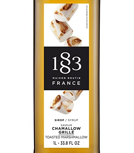 Image of 1883 Toasted Marshmallow Syrup for Drinks, 1 Liter Glass Bottle