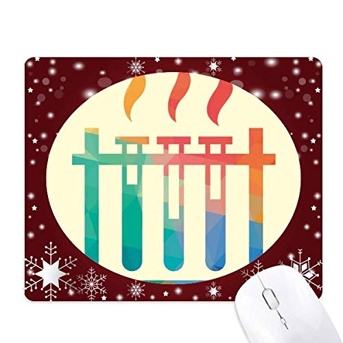 Tube chimie tapis de souris en hiver motif flocon de neige et différentes températures