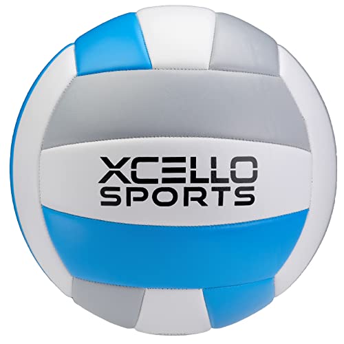 Xcello Sports Volleyball Blue/Grey/White, Blue/Pink/White with Pump (Pack of 6)