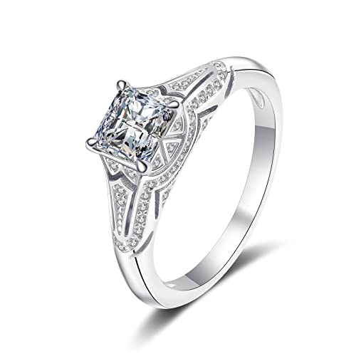 Bague moissanite 2ct argent 925 fini les bijoux ternes profitez d'un éclat éternel