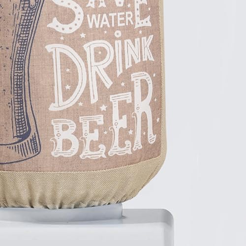 Image of Swayam 20 Litre Bottle Cover for Home & Office | Bottle Protector | Lace Closure at Bottom | Machine Washable | Environment Friendly | Digitally Printed | 44cm x 42cm x 32cm - Beige