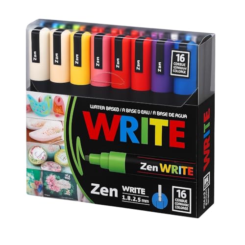 Image of Acrylic Paint Markers Brush Tip, Vivid Colors with Direct-Liquid Ink System, Professional-Grade Paint Pen for Rock Painting, Canvas, Glass, Plastic, Fabric & Creative Crafts (16)