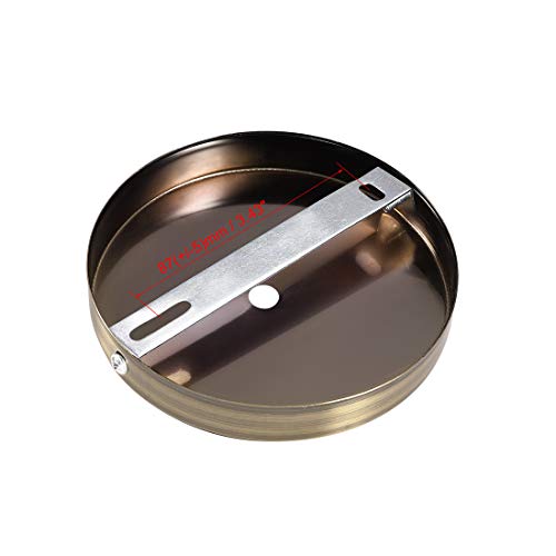 Image of uxcell Retro Light Canopy Kit Wall Sconce Lamp Plate Fixture 120mm 4.7Inch Bronze