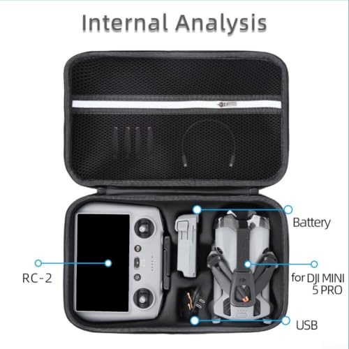 Funda DJI Mini 5 Pro rígida contra salpicaduras con correa de piel ajustable 6
