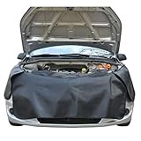 LinaLife 3pcs set Black Automotive Mechanic Magnetic Leather Front Fender Cover Mat Pad Set with Hooks for Repair Automotive Work