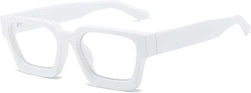 Miniatura 18 de EYLRIM Gafas de luz azul con marco cuadrado grueso para mujeres y hombres, lentes de computadora sin receta