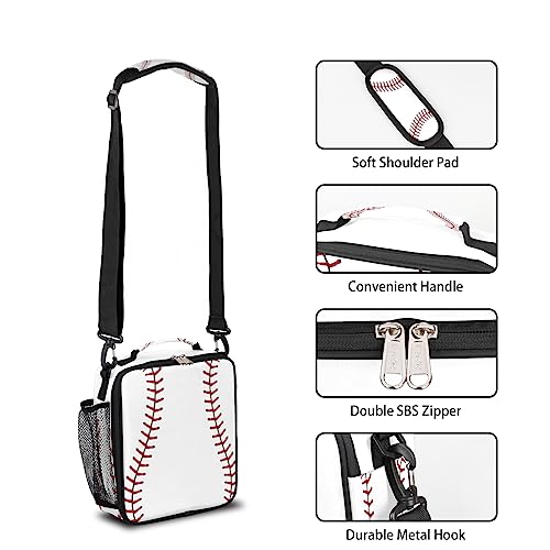 Sport Softball Baseball Insulated Lunch Bag For Teen Boys Girls Portable Lunch Box With Shoulder Strap For Women Men Aldult Kids Thermal Cooler Bag For School Work Office Travel Picnic Meal Prep Bag #TOP1