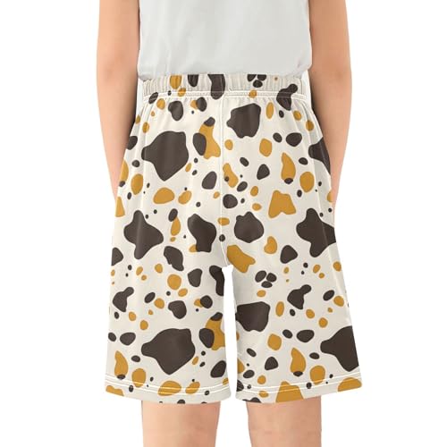 ALAZA Cow Black Print Pajama Shorts Sleep Shorts Pant Lounge Pajama Bottoms Elastic Waist with Pockets2