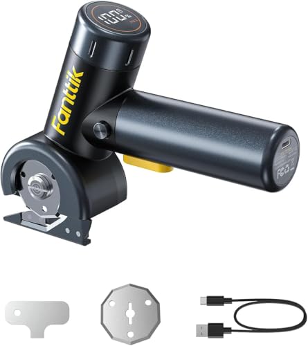 Fanttik C8 Tijeras Eléctricas Inalámbricas Con Pantalla LED,Tijera Electrica Cortador de Cartón, luz LED, Para Caja de Cartón Fina, Alfombra de Cuero Plástico Planta en Maceta