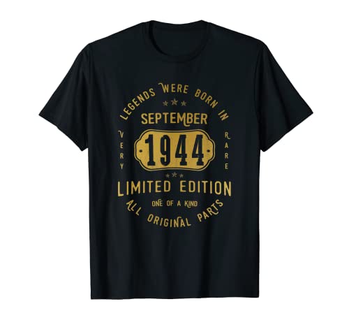 78 años Cumpleaños Las Leyendas nacen en Septiembre de 1944 Camiseta