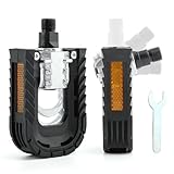 Folding Bike Pedals Aluminum Alloy Bicycle Foldable Pedals with Reflective Strips,9/16 inch No n-Slip Mountain Bike Pedal Fits Most Adult Bikes Pedal for Most Adult Bikes & MTB(black,Size:70*98*30mm)