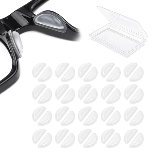 Qufiiry 20 Paare Plaquettes Lunettes Autocollantes, Plaquettes de Nez Adhésif, Coussinet Lunettes Nezv, Antidérapants Coussinets de Nez à Lunettes en...