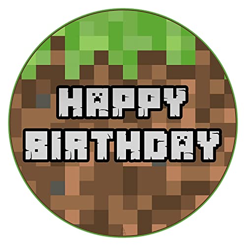 J&M DECO Fondant Oblea para Tarta - Papel Comestible Motivo Gamer - Fondant Decoracion Tartas Cumpleaños - Obleas Comestibles Tartas Redondo 20 cm - Vegano Decoración Tarta Cumpleaños