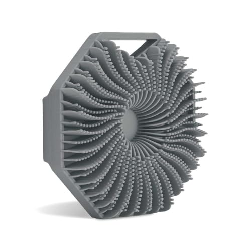 BIRLOZA Cepillo Corporal de Silicona Cepillo Corporal de Baño de Ducha para hombres mujeres niños para Exfoliación Suave Limpieza Profunda y Masaje Intensivo (Gris)