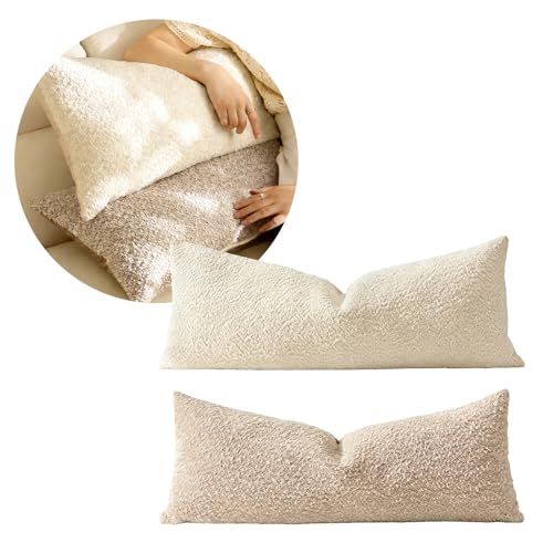 Coussin lombaire polyester bouclé déhoussable et lavable pour canapé