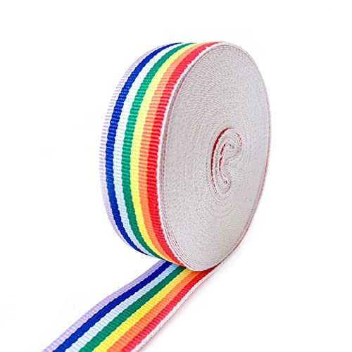 Shonde 10 Meters Rainbow Ribbon, Multicolors Grosgrain Ribbon Double Sided Fabric Ribbon For Arts Crafts Diy, Gift Wrapping, Wedding, Birthday Party Decoration (10M X20Mm) (Rainbow) #TOP8