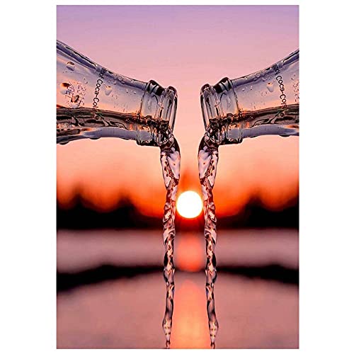 Mosaïque diamant peinture d'art lever du soleil, kit complet 70x140cm haute couture