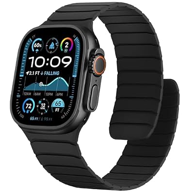 Sixmoat Cinturino Magnetico in Silicone Compatibile con Apple Watch 49mm 46mm 45mm 44mm 42mm per Uomo e Donna, Cinturini e Leggero per Ultra 3 2 1 SE Series 11 10 9 8 7 6 5 4 3, Nero